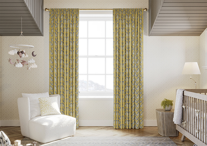 Scandi Birds, Mustard - Made to Measure Curtains - Image 3